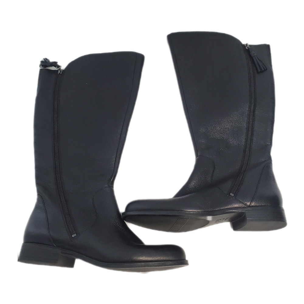 Naturalizer Black Jinnie Wide Calf Riding Boot Nwot Sz W Wc